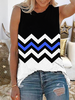White-Black Sleeveless Shift Tanks & Camis - Noracora