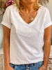 White Casual Cotton-Blend T-Shirts - Noracora