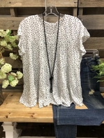 White Casual Polka Dots Blouse & Shirts - Noracora