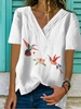 White Casual Printed T-Shirts - Noracora