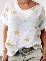 White Casual Shift Printed T-Shirts - Noracora