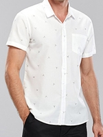 White Casual Shirt Collar Men-Shirts - Noracora