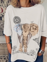 White Cotton-Blend Casual Tops