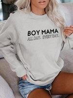 White Cotton-Blend Long Sleeve Causal Tops - Noracora