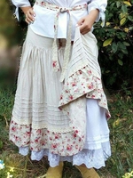 White Cotton-Blend Vintage Skirts - Noracora
