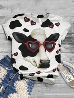 White Crew Neck Short Sleeve T-Shirts - Noracora