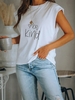 White Crew Neck Short Sleeve Tanks & Camis - Noracora