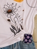 White Floral Vintage T-Shirts - Noracora
