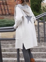 White Hoodie Casual Long Sleeve Plain Casual Tops