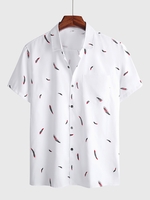 White Leaves Basic Men-Shirts - Noracora