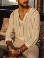 White Linen Casual Men-Shirts - Noracora