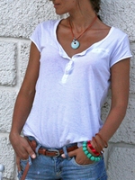 White Plain Casual T-Shirts - Noracora