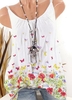 White Printed Casual Tanks & Camis - Noracora