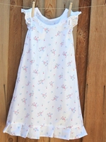 White Printed Cotton-Blend Crew Neck Statement Causal Dresses - Noracora