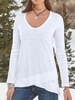 White Round Neck Long Sleeve T-Shirts