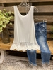 White Shift Crew Neck Sleeveless Tanks & Camis - Noracora