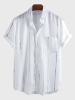 White Shirt Collar Boho Men-Tops >>Men-Shirts