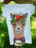White Short Sleeve Animal T-Shirts - Noracora