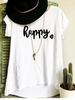 White Short Sleeve Cotton Causal Tops