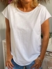 White Short Sleeve Round Neck T-Shirts - Noracora