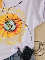 White Short Sleeve Round Neck T-Shirts - Noracora