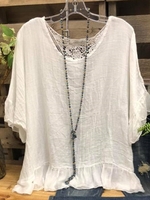 White Short Sleeve Shift T-Shirts - Noracora