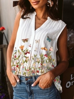 White Sleeveless Shift Cotton-Blend Tanks & Camis - Noracora