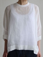 White Solid 3/4 Sleeve Causal Tops