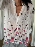 White V Neck Long Sleeve Casual T-Shirts - Noracora