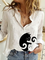 White V Neck Long Sleeve T-Shirts - Noracora