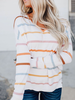 White V Neck Long Sleeve Tops - Noracora