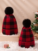 Winter Wool Christmas Plaid Knit Hat - Noracora