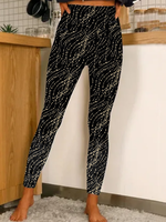 Women All Season Printed Casual Natural No Elasticity Date Jersey Legging T-Line Leggings