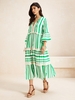 Women Boho Ethnic Spring/Fall Polyester Natural No Elasticity Vacation Three Quarter Sleeve Regular Dresses