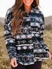 Women Boho Ethnic Winter Daily Warmth Long Sleeve Fluff/Granular fleece fabric H-Line Fleece Teddy Jackets