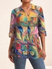 Women Casual Abstract Spring/Fall Cotton No Elasticity Loose Regular H-Line Regular Blouses