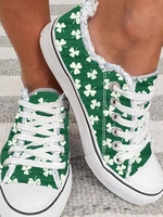 Women Casual All Season Shamrock Non-Slip Canvas Fabric PINS Style TPR Canvas Canvas Shoes