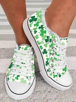 Women Casual All Season Shamrock Wearable Daily Closed Toe Canvas Fabric Rubber Canvas Shoes