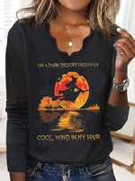 Women Casual Autumn Halloween Holiday Halloween Long sleeve Regular H-Line Regular T-shirt