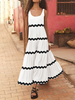 Women Casual Chevron Summer No Elasticity Loose Maxi Sleeveless Regular No Dresses
