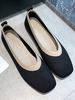 Women Casual Color Block All Season Daily Flat Heel Square Toe Mesh Fabric Slip On TPR Shallow Shoes