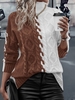Women Casual Color Block Winter Daily Loose Best Sell Long sleeve Regular H-Line Sweater