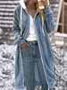 Women Casual Color Block Winter No Elasticity Loose Warmth Regular Thicken H-Line Teddy Jackets