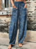 Women Casual Ethnic Spring/Fall Cotton Natural No Elasticity Loose Harem pants Regular Pants