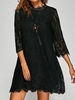 Women Casual Ethnic Spring/Fall Natural Daily Loose Lace Long Sleeve Regular Dresses