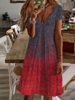 Women Casual Ethnic Summer Loose Jersey Skirt A-Line Regular Medium Elasticity Dresses