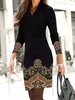 Women Casual Ethnic Winter V neck Natural Loose Midi Best Sell A-Line Dresses