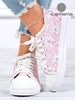 Women Casual Floral All Season Daily Round Toe Canvas Fabric Lace-Up Canvas Canvas Shoes
