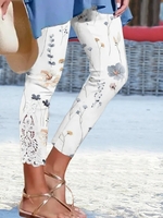 Women Casual Floral All Season Polyester Natural Tight Legging H-Line FF Leggings