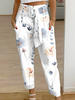 Women Casual Floral All Season Polyester Zipper Natural Daily Regular CR Cargo Pants